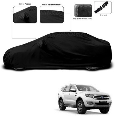 ANTHUB Car Cover For Ford Endeavour (With Mirror Pockets)(Black)