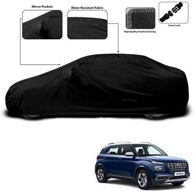 ANTHUB Car Cover For Hyundai Venue (With Mirror Pockets)(Black)