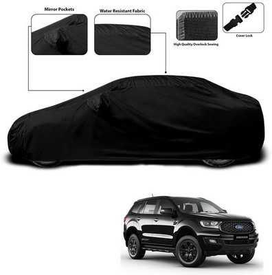 ANTHUB Car Cover For Ford Endeavour (With Mirror Pockets)(Black)