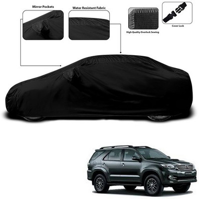 ANTHUB Car Cover For Toyota Fortuner Old (With Mirror Pockets)(Black)