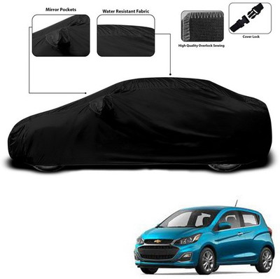 ANTHUB Car Cover For Chevrolet Spark (With Mirror Pockets)(Black)