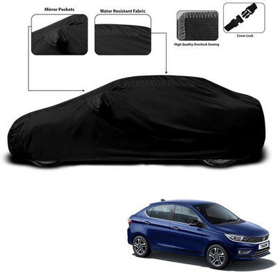 ANTHUB Car Cover For Tata Tigor (With Mirror Pockets)(Black)