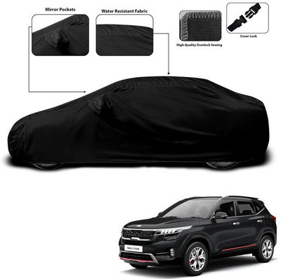 SEBONGO Car Cover For Kia Sonet (With Mirror Pockets)(Black)