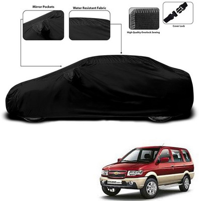 ANTHUB Car Cover For Chevrolet Tavera (With Mirror Pockets)(Black)