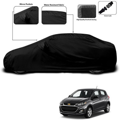 SEBONGO Car Cover For Chevrolet Spark (With Mirror Pockets)(Black)