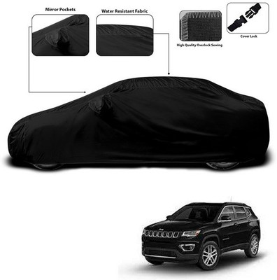 SEBONGO Car Cover For Jeep Compass (With Mirror Pockets)(Black)