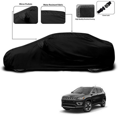 ANTHUB Car Cover For Jeep Compass (With Mirror Pockets)(Black)