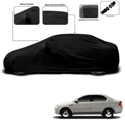 ANTHUB Car Cover For Ford Fiesta Old (With Mirror Pockets)(Black)
