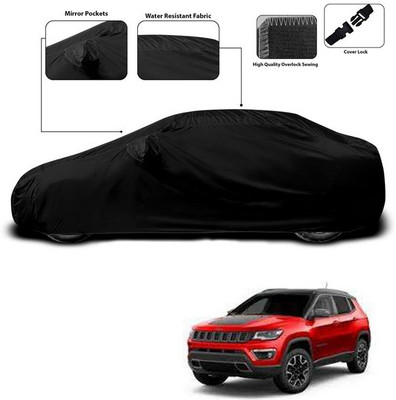 SEBONGO Car Cover For Jeep Compass (With Mirror Pockets)(Black)
