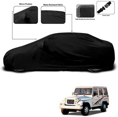 SEBONGO Car Cover For Mahindra Marshal (With Mirror Pockets)(Black)