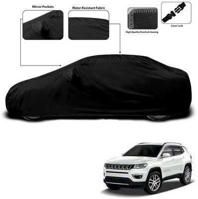 ANTHUB Car Cover For Jeep Compass (With Mirror Pockets)(Black)