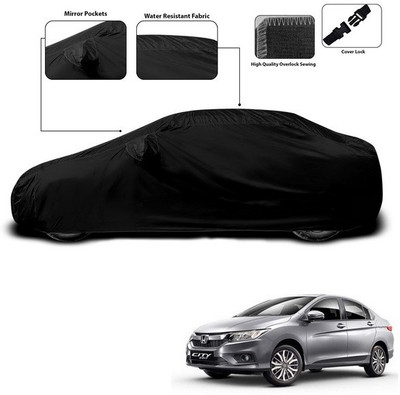 SEBONGO Car Cover For Honda City i-Dtec (With Mirror Pockets)(Black)