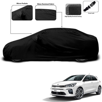 SEBONGO Car Cover For Kia Rio (With Mirror Pockets)(Black)