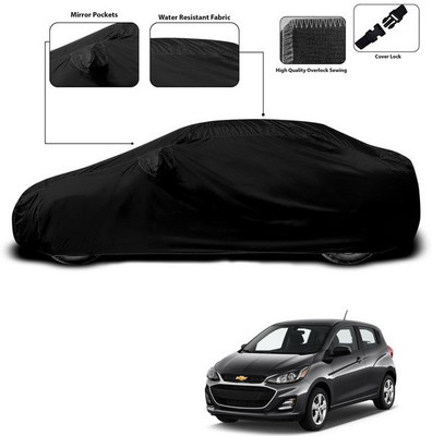 ANTHUB Car Cover For Chevrolet Spark (With Mirror Pockets)(Black)