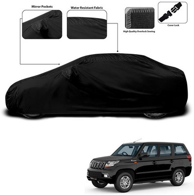 ANTHUB Car Cover For Mahindra TUV300 Plus Facelift (With Mirror Pockets)(Black)