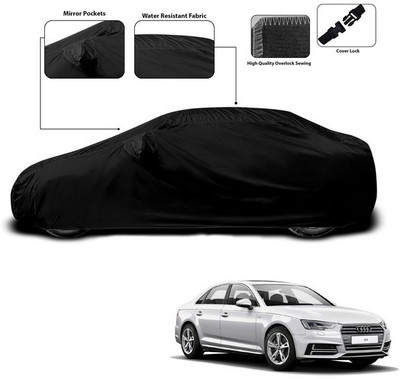 ANTHUB Car Cover For Audi A4 (With Mirror Pockets)(Black)