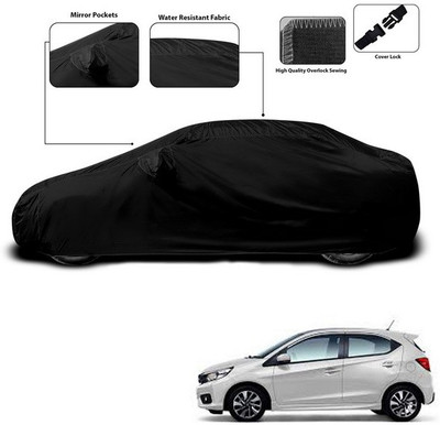 ANTHUB Car Cover For Honda Brio (With Mirror Pockets)(Black)