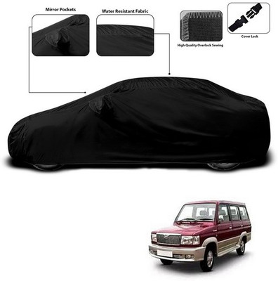 ANTHUB Car Cover For Toyota Qualis (With Mirror Pockets)(Black)
