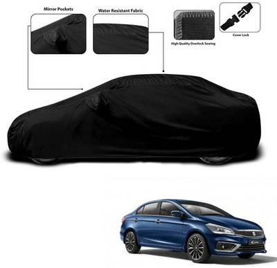ANTHUB Car Cover For Maruti Suzuki Ciaz (With Mirror Pockets)(Black)