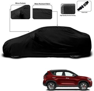 SEBONGO Car Cover For Kia Sonet (With Mirror Pockets)(Black)