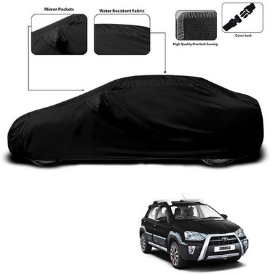 ANTHUB Car Cover For Toyota Etios Cross (With Mirror Pockets)(Black)
