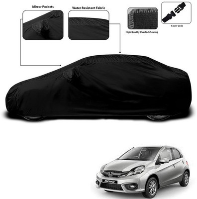 ANTHUB Car Cover For Honda Brio (With Mirror Pockets)(Black)