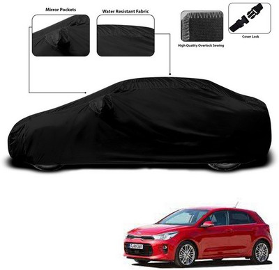 SEBONGO Car Cover For Kia Rio (With Mirror Pockets)(Black)