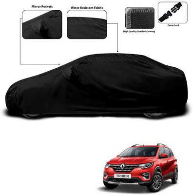 ANTHUB Car Cover For Renault Triber (With Mirror Pockets)(Black)