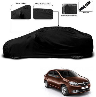 ANTHUB Car Cover For Renault Logan (With Mirror Pockets)(Black)