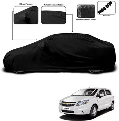 ANTHUB Car Cover For Chevrolet Sail UVA (With Mirror Pockets)(Black)