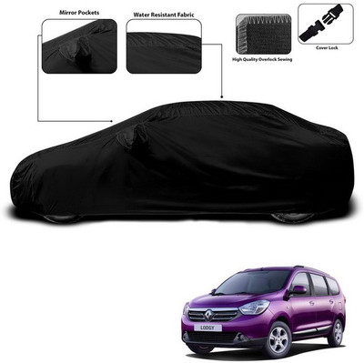 ANTHUB Car Cover For Renault Lodgy (With Mirror Pockets)(Black)