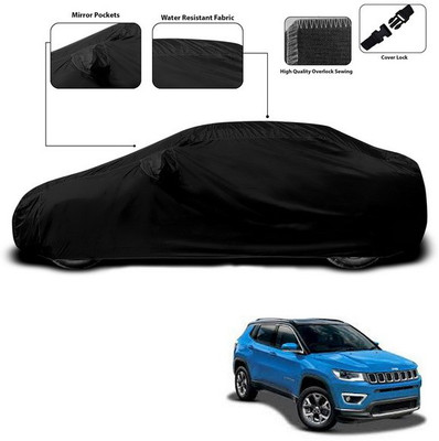 ANTHUB Car Cover For Jeep Compass (With Mirror Pockets)(Black)