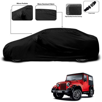 ANTHUB Car Cover For Mahindra Thar (With Mirror Pockets)(Black)