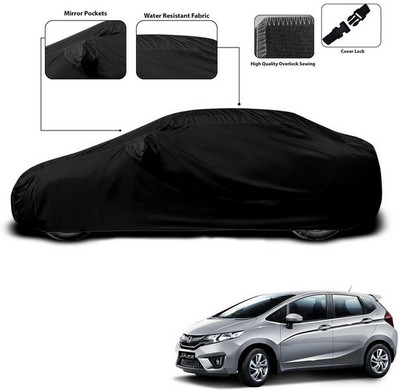 ANTHUB Car Cover For Honda Jazz (With Mirror Pockets)(Black)