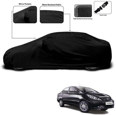 ANTHUB Car Cover For Tata Manza (With Mirror Pockets)(Black)