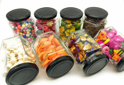 TINSUHG Glass Grocery Container  - 250 ml(Pack of 12, Clear)