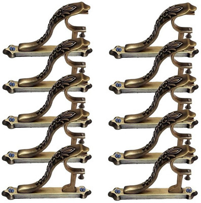 Welson Gold Rod Rail Bracket, Curtain Knobs Metal(Pack of 20)