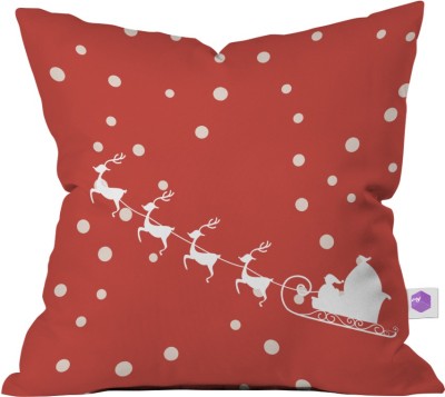 Crazy Corner Microfibre Abstract Cushion Pack of 1(Red)