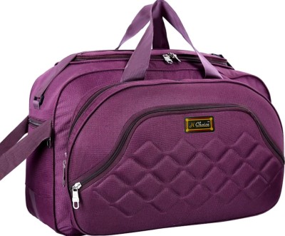 N Choice (Expandable) Unisex Expandable Waterproof Polyester Lightweight 40 L Luggage Travel Duffel Bag with 2 Wheels Travel Bag (Purple) Duffel With Wheels (Strolley)