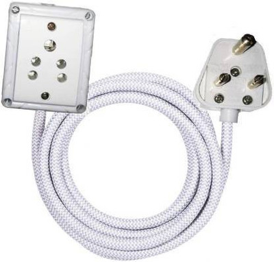 ZOLDYCK 6A 1 Sockets Power Extension with Wire Cloth Corded, Anchor Socket and Plug With (10 Meter Wire) 6 A Three Pin Socket