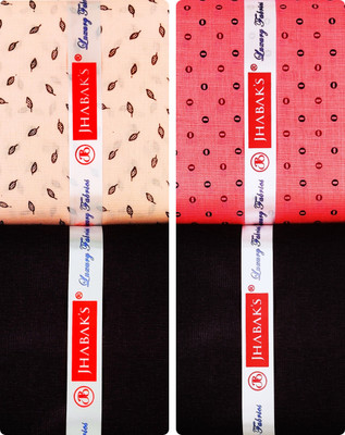 JHABAK'S Cotton Blend Solid, Printed Shirt & Trouser Fabric