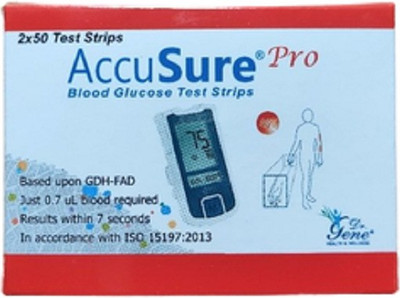 AccuSure PRO (2X50) 100 Glucometer Strips