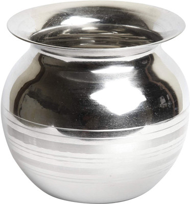 YAJNAS Heavy Stainless Steel Water Storage Lota/Kalash/Chambu/Tumbler for Pooja/Pongal/Marriage/Karvachauth (Weight 290 Gram, Big Size - 1000 ml) Stainless Steel Kalash(Steel)
