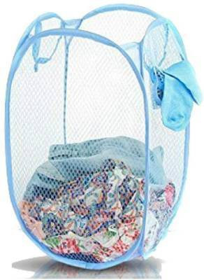 Kitchwish 20 L Light Blue Laundry Basket(Nylon)