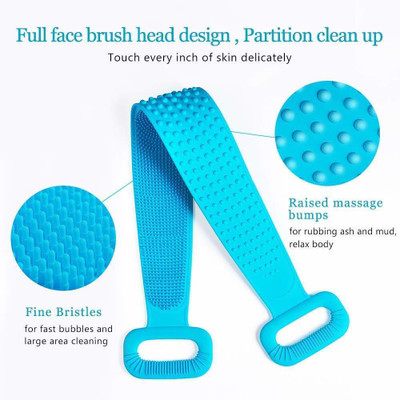 Coozico Shower, Silicone Shower Brush With Soft Rubbing