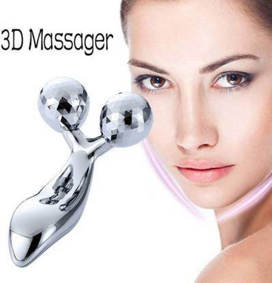 Kreya Enterprise SQMKK=5245 3D Massager Roller 360 Rotate Silver Thin Face Full Body Shape | Massager(Silver)