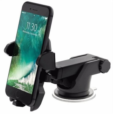 Alchiko Best Quality Uniquely Designed One Touch Long Neck Arm Phone Mount Stand Accessory for Dashboard, Windshield, Table Desk - 360 Degree Rotating With Super Sticky Reusable Gel Pad Car Holders for All Smartphones Mobile Holder