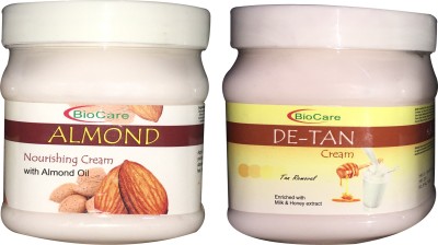 BIOCARE ALMOND AND DE-TAN CREAM PACK OF 2(1000 ml)