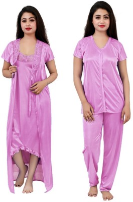 Divine Paridhaan Women Nighty Set(Pink)