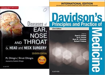 Diseases Of Ear, Nose And Throat + Davidson's Principles And Practice Of Medicine, International Edition (Set Of 2 Books)(Paperback, Dhingra P L, Hobson)